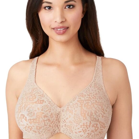 Wacoal Full Figure Halo Lace Bra 65547 - Toast- Nude 01 - Picture 1 of 3